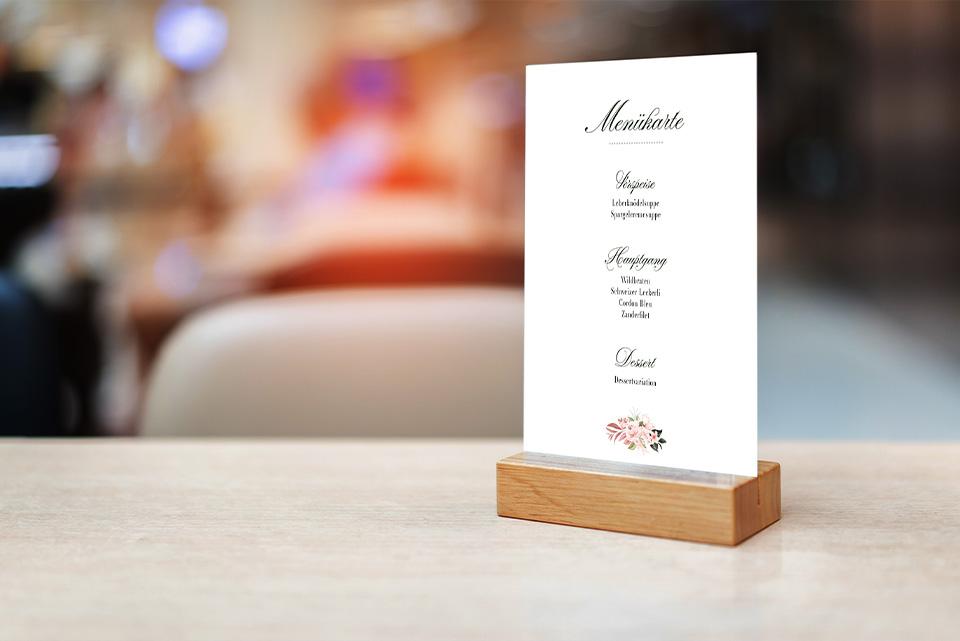 Menükarten, Hochzeiten
